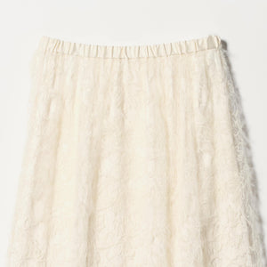 シアー レース ギャザー スカート