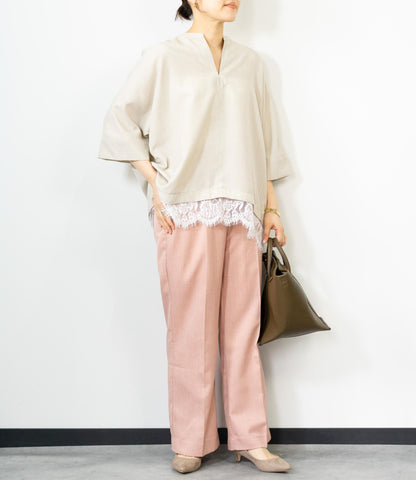 レースドッキングスキッパーブラウス