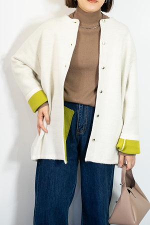 バイカラーミドルコーディガン