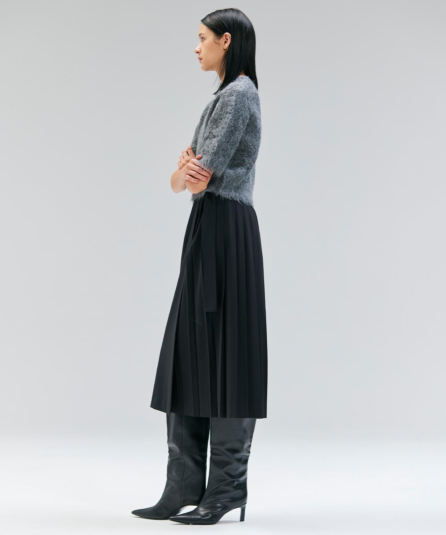 ZEPHYR / ウールライクアシンメトリープリーツスカート