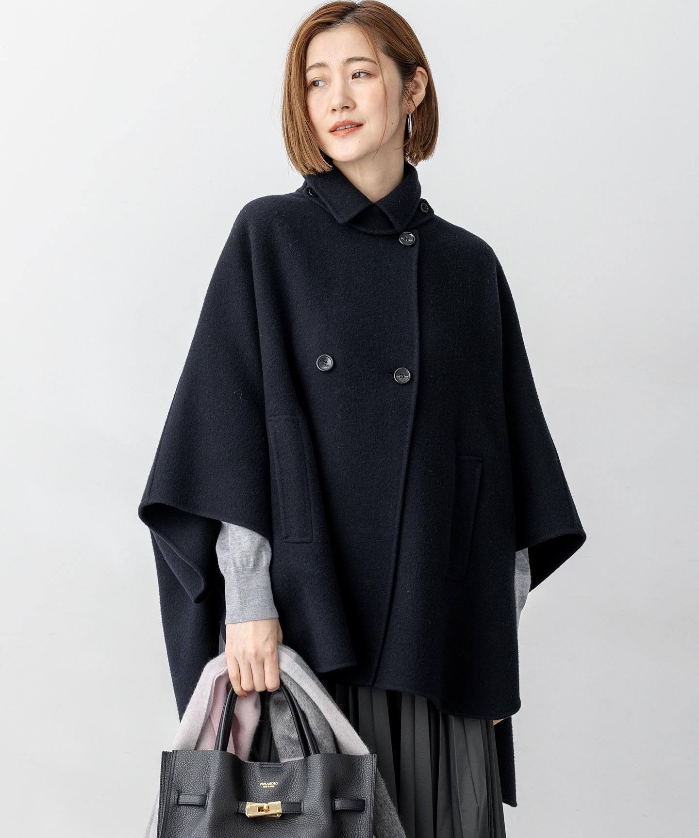 ウールライトリバー ポンチョシルエット コート
