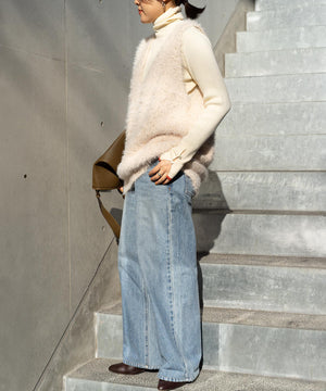 シャギーVネックニットベスト