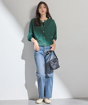 シアーニットショートカーディガン