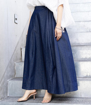 グレースフレアタックデニムスカート