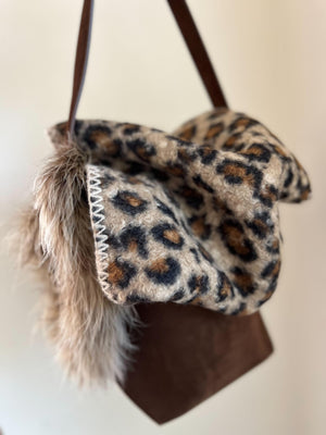 レオパード柄ボアマフラースカーフ