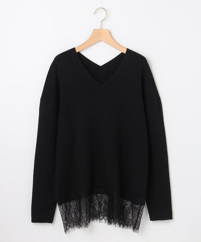 レースモチーフニットプルオーバー