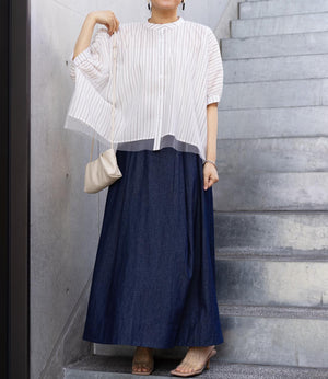 グレースフレアタックデニムスカート