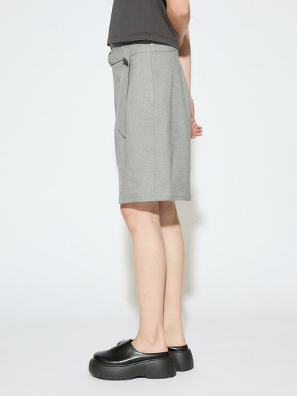 MIDIUMISOLID for Ladies ハイウエストベルト付きショーツ