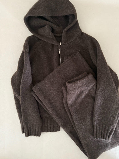 ダブルジップフーディーニットアップ