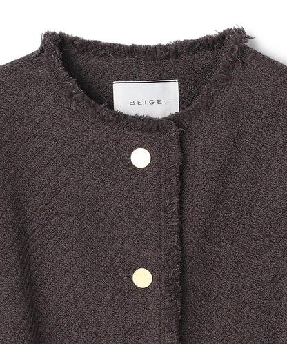 MULLIN / ウールツイードメタルボタンノーカラージャケット