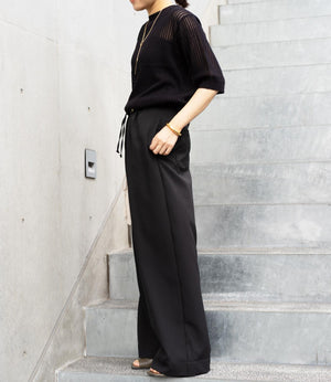 ウエストドロストイージーワイドパンツ