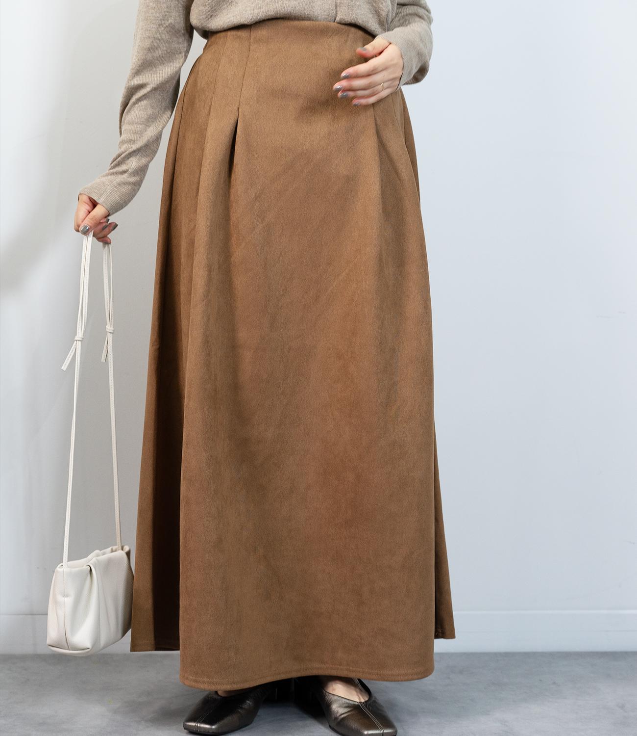 スウェードフレアスカート