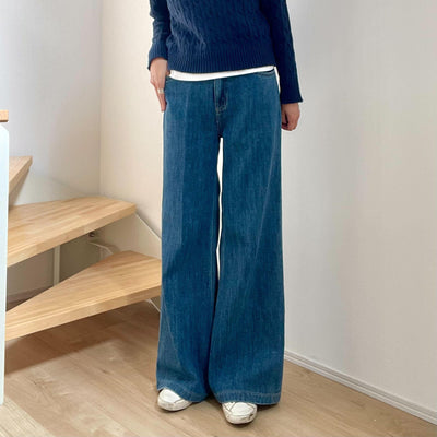 センタープレスフレアデニム