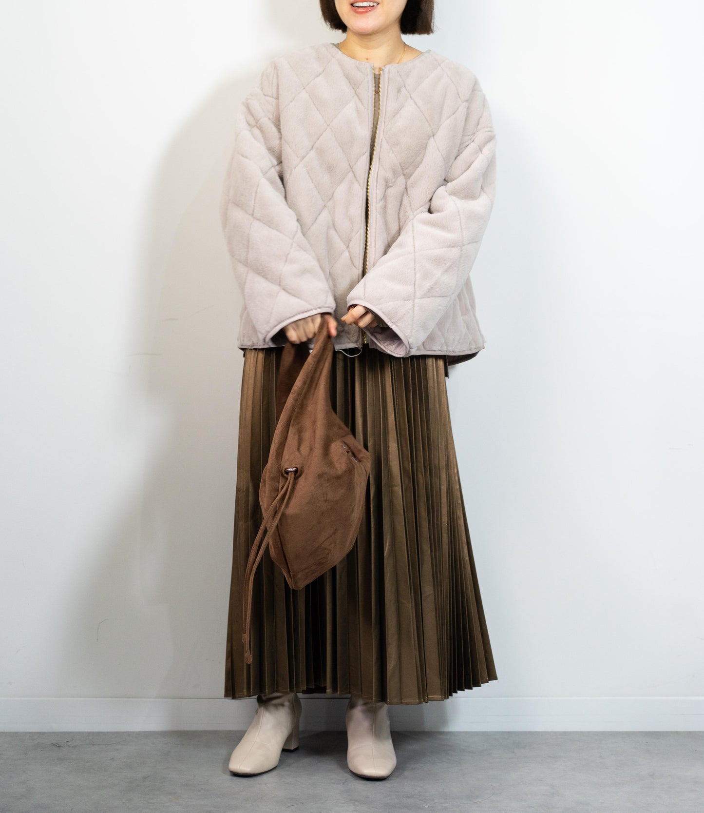 リバーシブルファーキルティングアウター