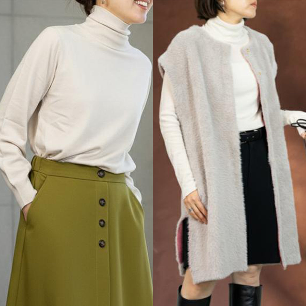 【2L・3Lサイズ①】スタイリストNanae監修！サイズを選べるニット＆ベスト特別セット