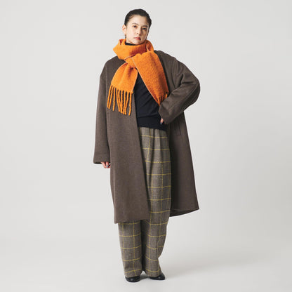 毛ナイロン ノーカラーコート