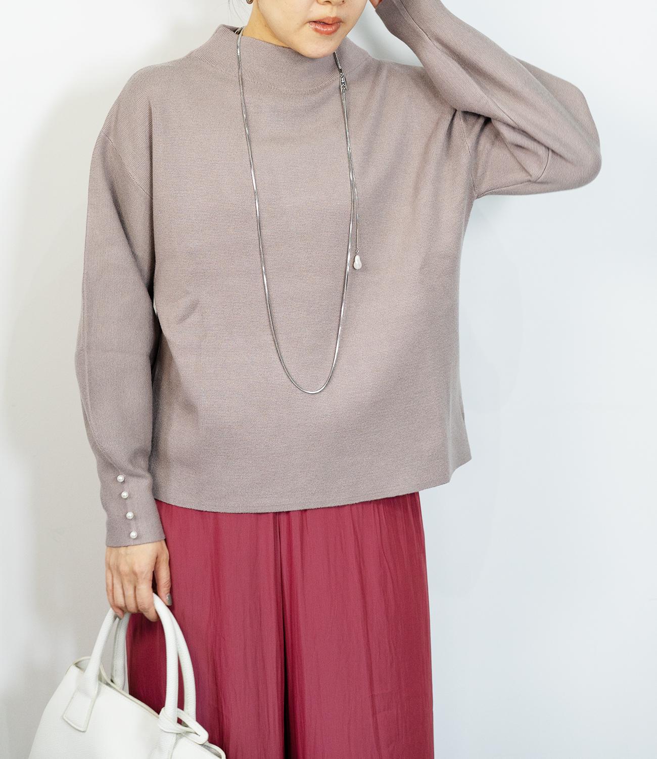 袖パールふわり袖ニット