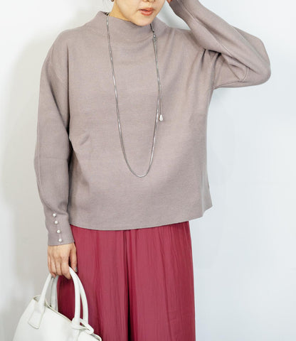 袖パールふわり袖ニット