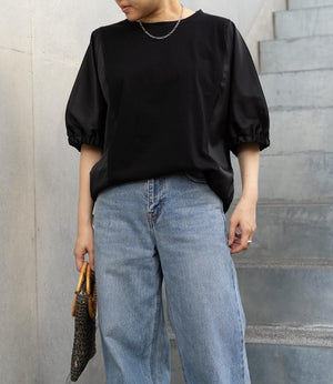 異素材ドッキングドルマンカットソー