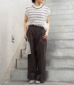 チュールレイヤードボーダーニット