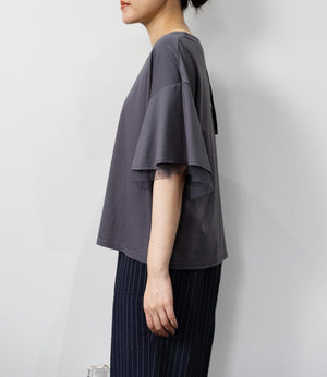 【接触冷感】スムースポンチフレアカットソー