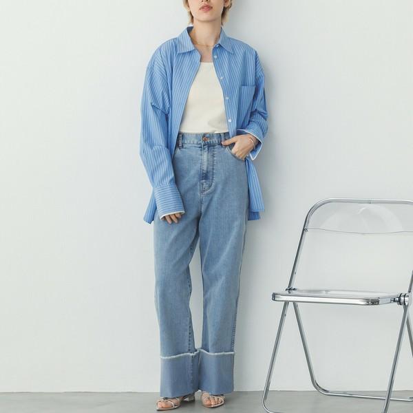 ストライプオーバーシャツ