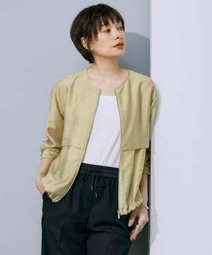 リヨセルナイロンワッシャー ノーカラーブルゾン