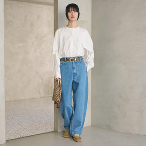 【WEB限定 Wardrobe DAILY MINIMAL】フリルレイヤーブラウス ウォッシャブル