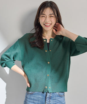 シアーニットショートカーディガン