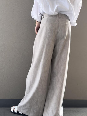 リネンワイドスラックス