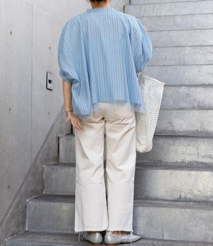 チュールレイヤードドレープブラウス