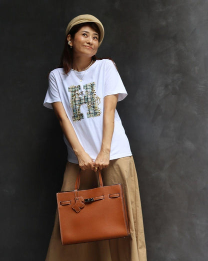 H刺繍Tシャツ