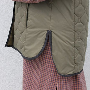 キルティングロングベスト