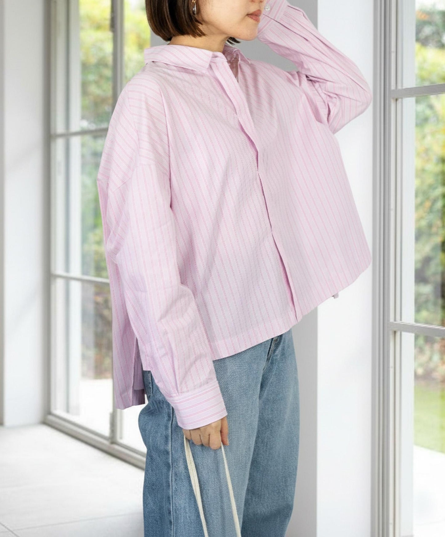 先染めストライプシャツ