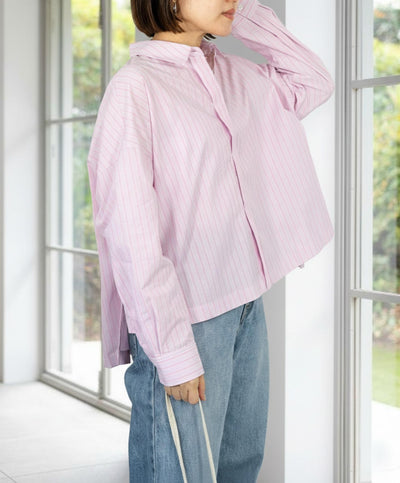 先染めストライプシャツ