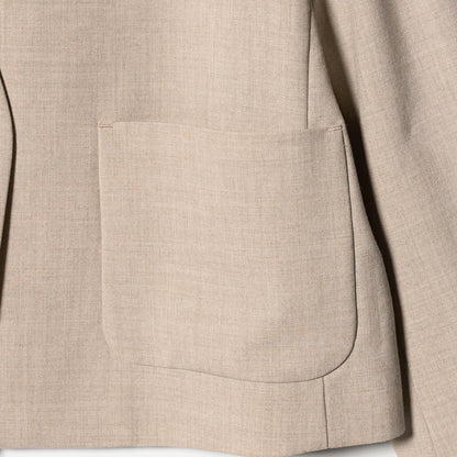 ポリエステルブレンド カラーレス ショートジャケット