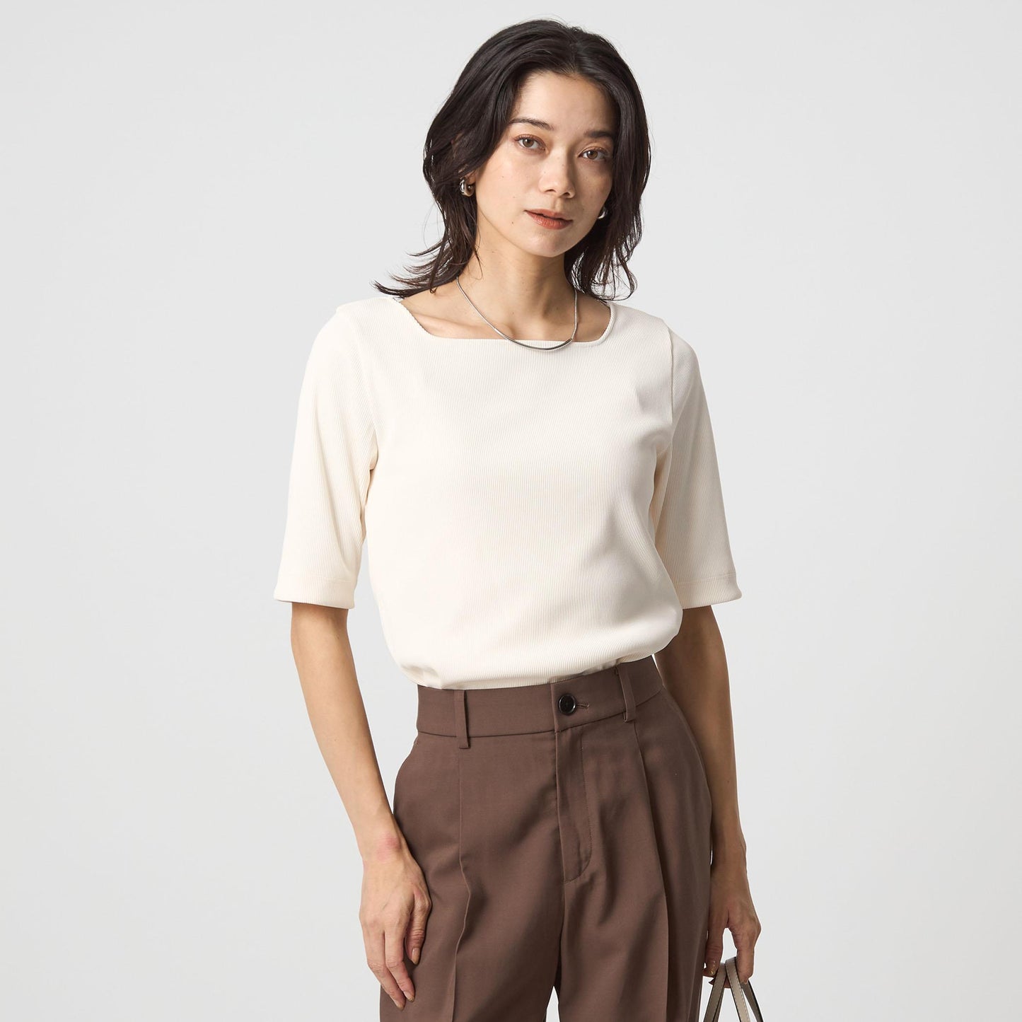 ニットライク スクエアネック カットソー