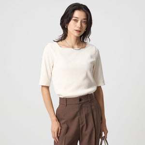 ニットライク スクエアネック カットソー