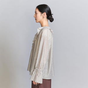 ストライプ ラッフルシャツ