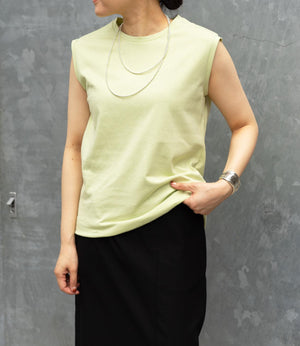 USAコットンコンパクトノースリーブカットソー