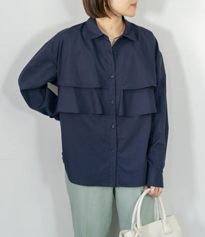 レイヤードライクダブルフリルシャツ