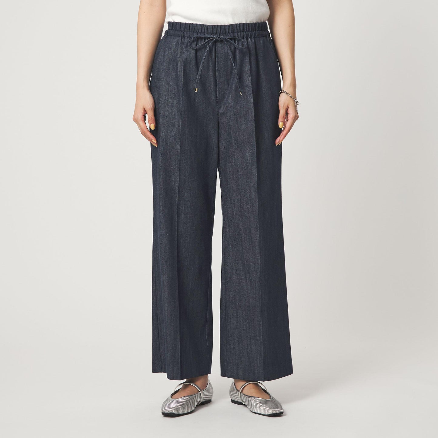 ［size SHORT/TALLあり］ニーハイフレアパンツ デニム 2 ストレッチ