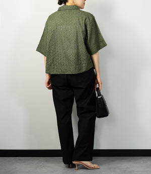 レース半袖シャツ