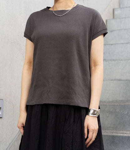 ミニリブフレンチスリーブトップス