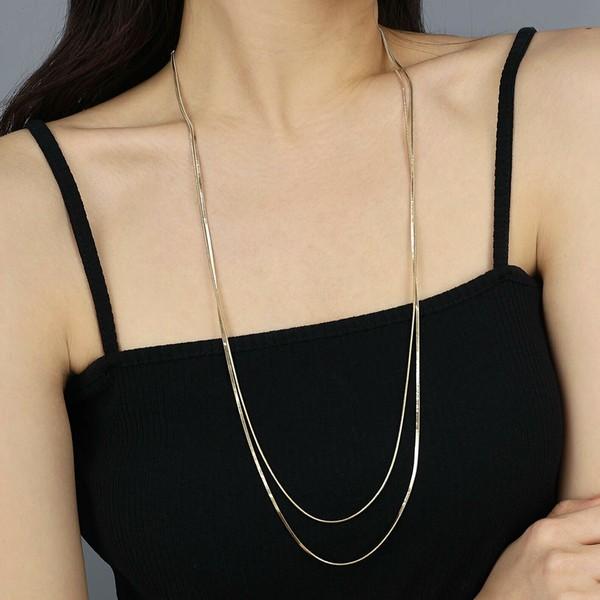 シャープダブルロングネックレス