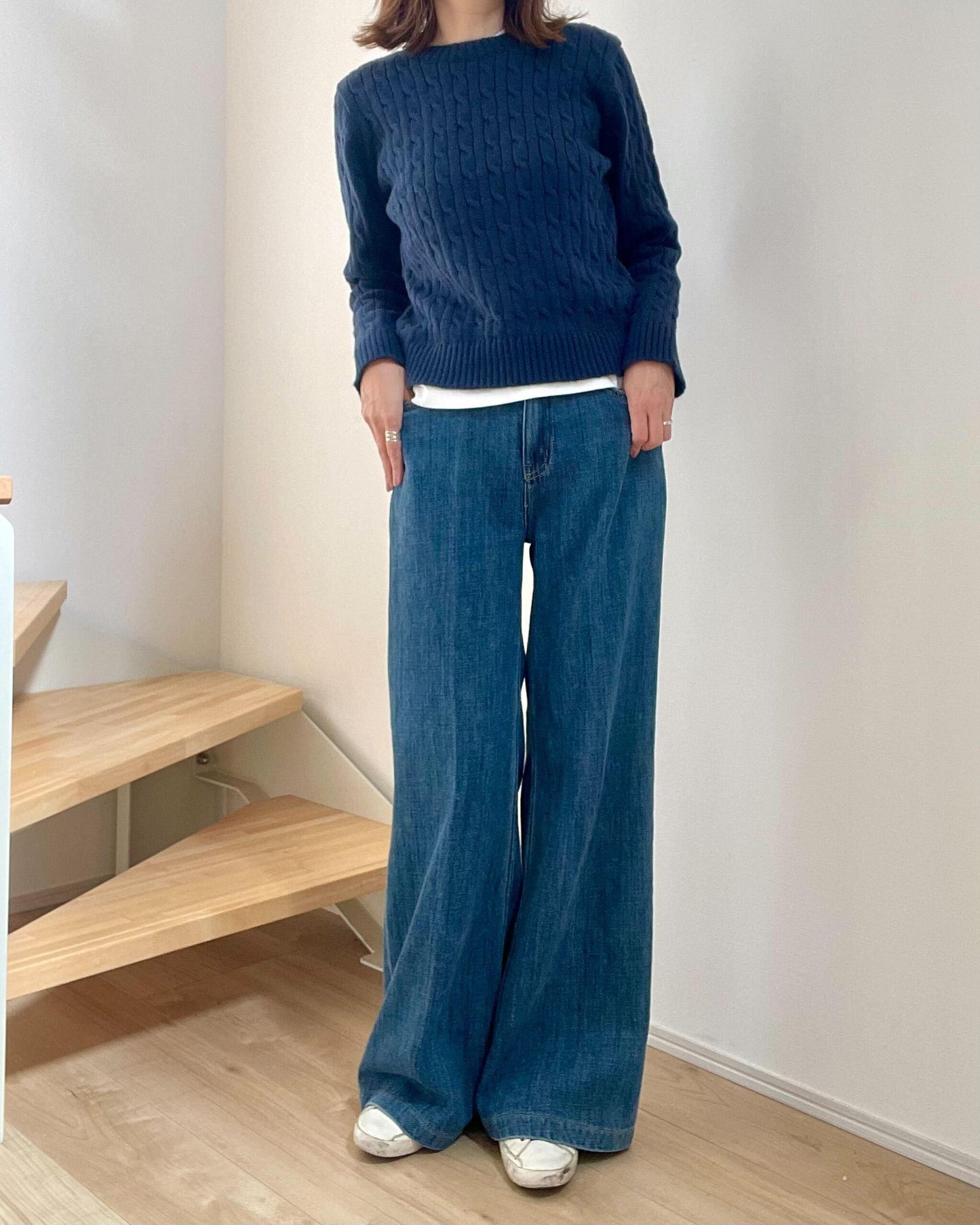 センタープレスフレアデニム