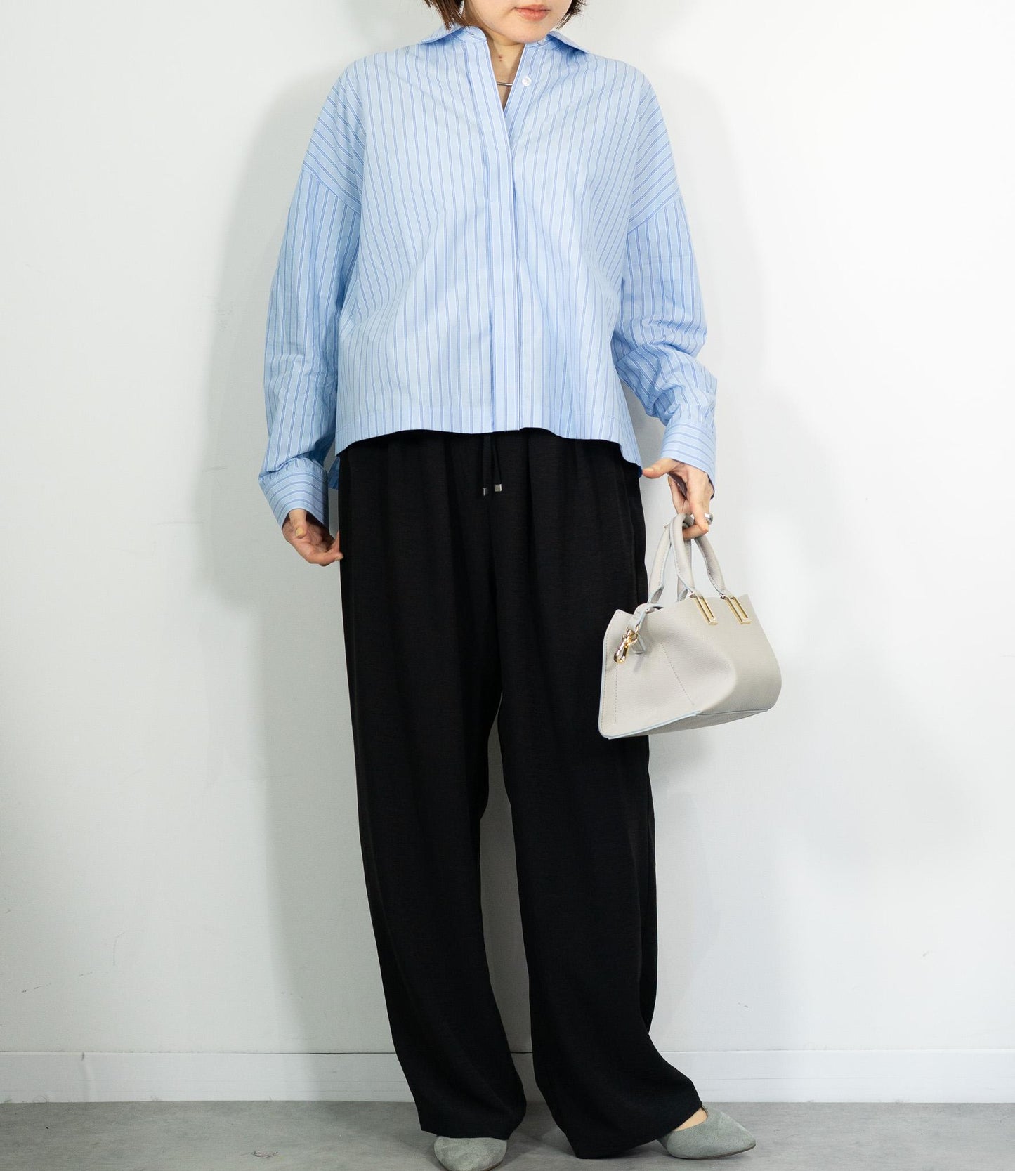 先染めストライプシャツ