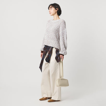 カラーミックス クルーネックニット