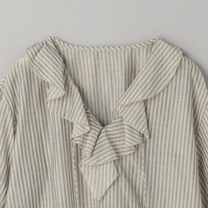 ストライプ ラッフルシャツ