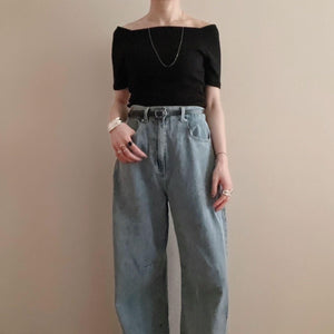 オフショルカットソー